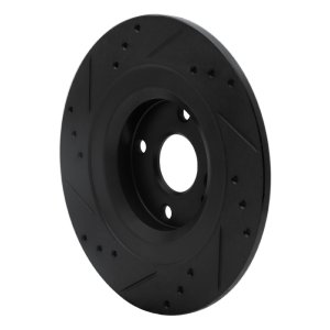 Fiat 124 Spider Brake Rotor (1) - Rear Right - R1 Concepts - Drilled & Slotted - Black - `16-`25